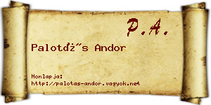 Palotás Andor névjegykártya