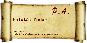 Palotás Andor névjegykártya