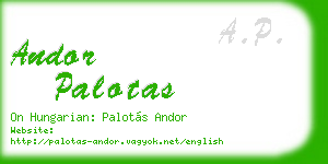 andor palotas business card